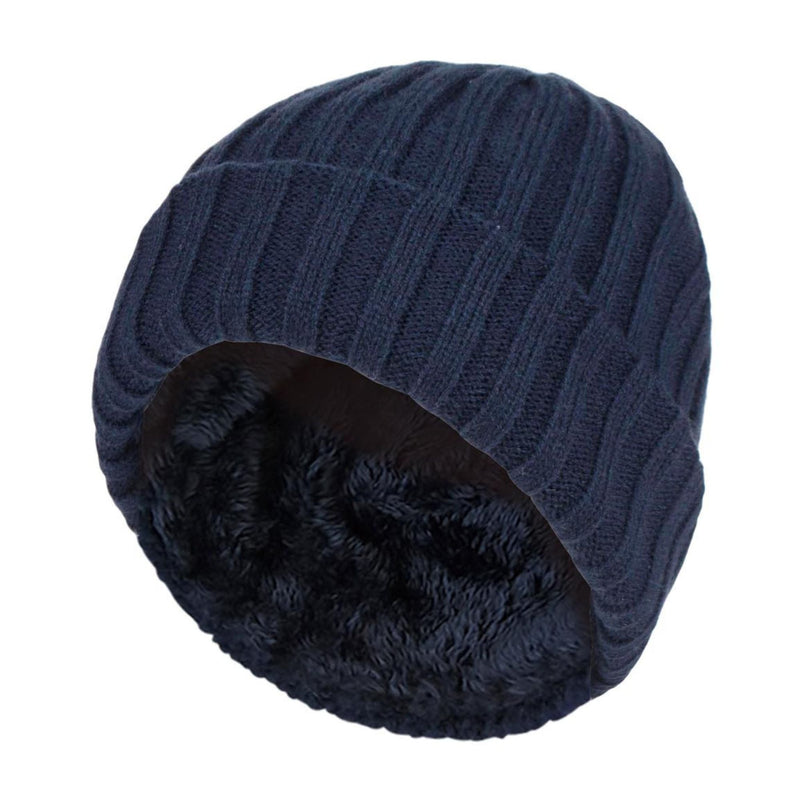 Boys Every Day Casual Wear Ribbed Turnover Winter Hat for Kids