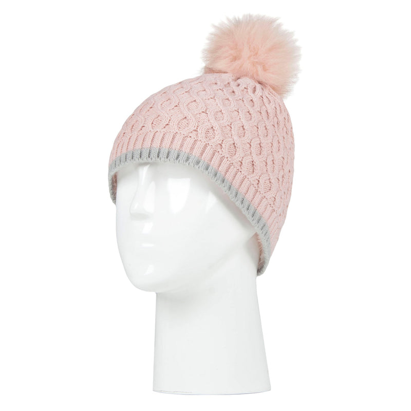 Girls Thermal Insulated Pom Pom Bobble Beanie Hat & Gloves