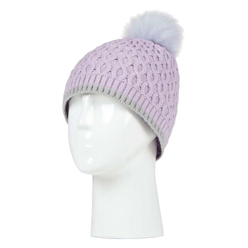 Girls Thermal Insulated Pom Pom Bobble Beanie Hat & Gloves