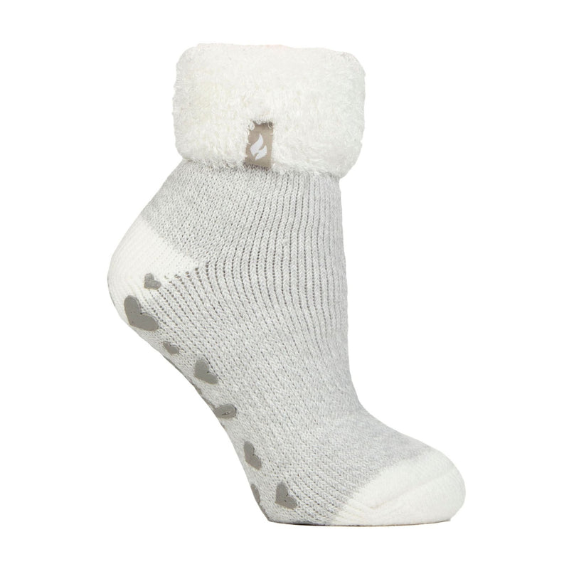 Ladies Ribbed Cuff Thermal Bed Socks for Lounging Around