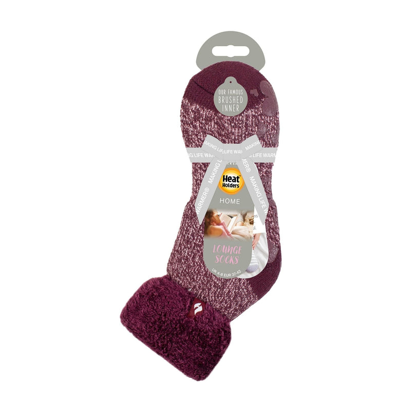 Ladies Ribbed Cuff Thermal Bed Socks for Lounging Around