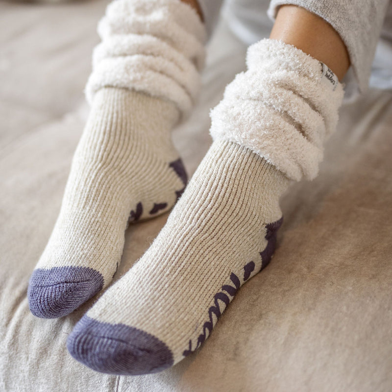 Ladies Fluffy Slouch Top Non Slip Thermal Bed Socks