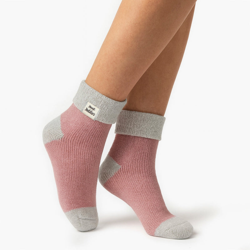 Ladies Thermal Sleep Bed Socks with Rib Turn Over Cuff