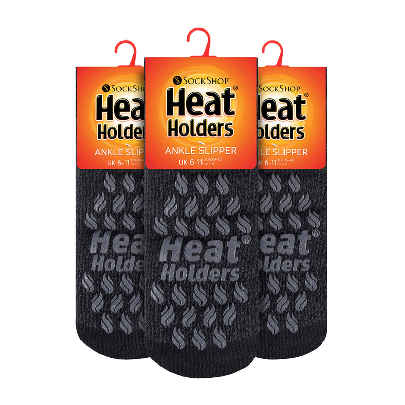 Mens 2.3 TOG Non Slip Low Cut Ankle Thermal Slipper Socks (Multipack Options)