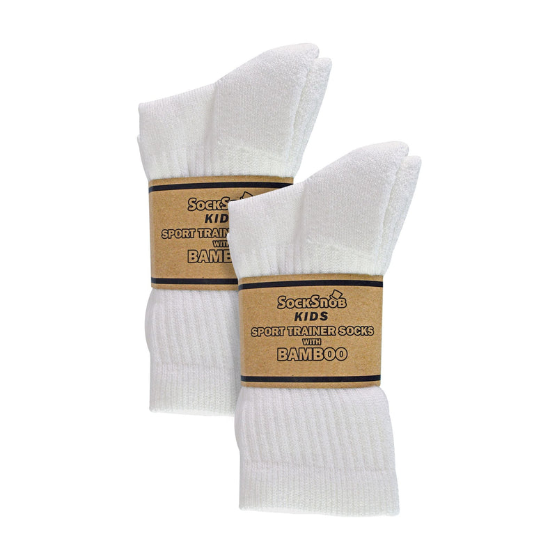 6 Pack Boys Breathable Soft Bamboo Sport Socks Ideal for PE