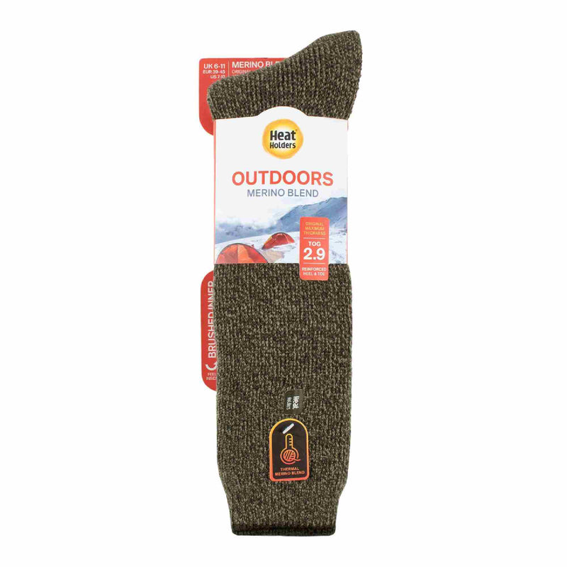 Mens Outdoor Knee High Thermal Merino Wool Socks for Winter