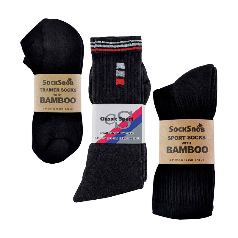 12 Pack Mens Breathable Sport Socks All Year Round Bundle