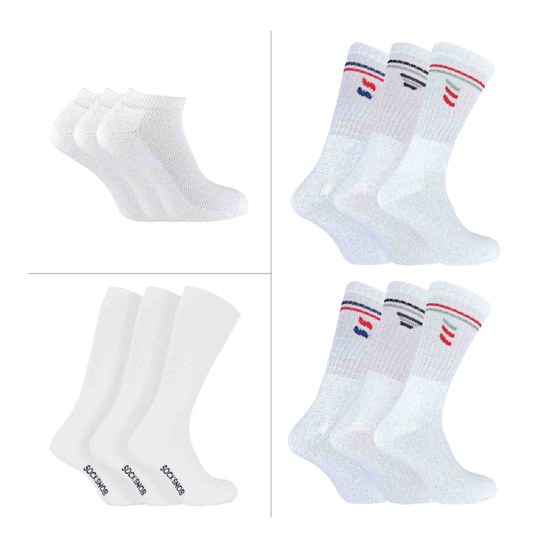 12 Pack Mens Breathable Sport Socks All Year Round Bundle