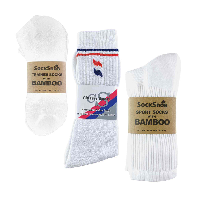 12 Pack Mens Breathable Sport Socks All Year Round Bundle
