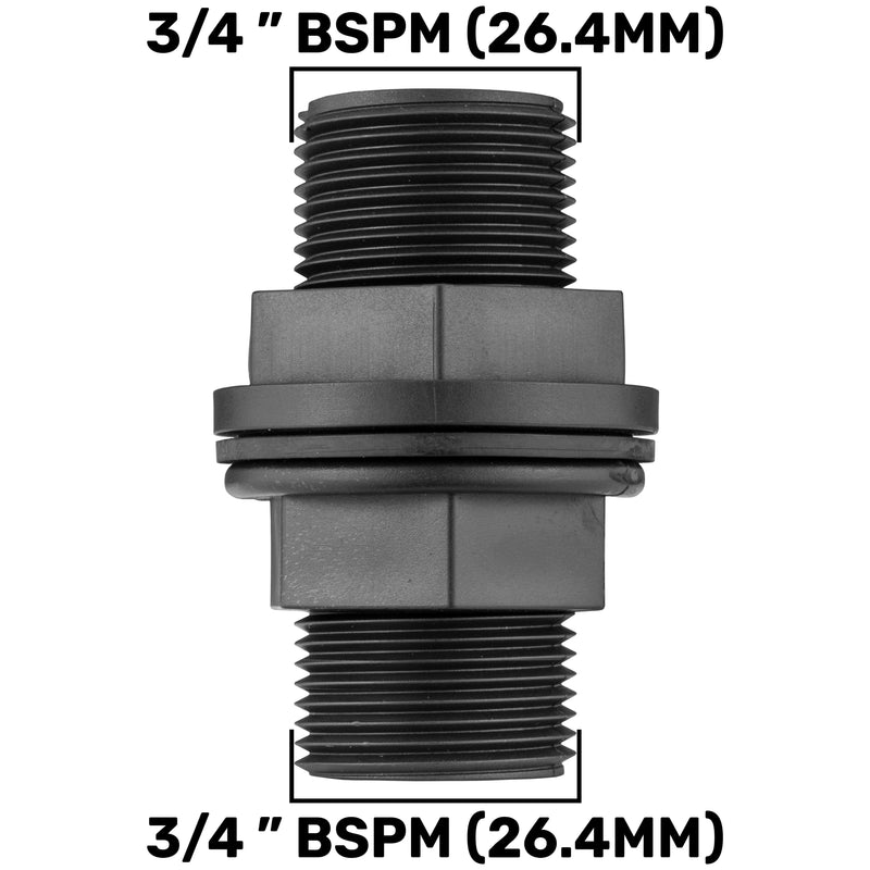 Tank Connector with Washer 3/4" BSPM and Drill Bit