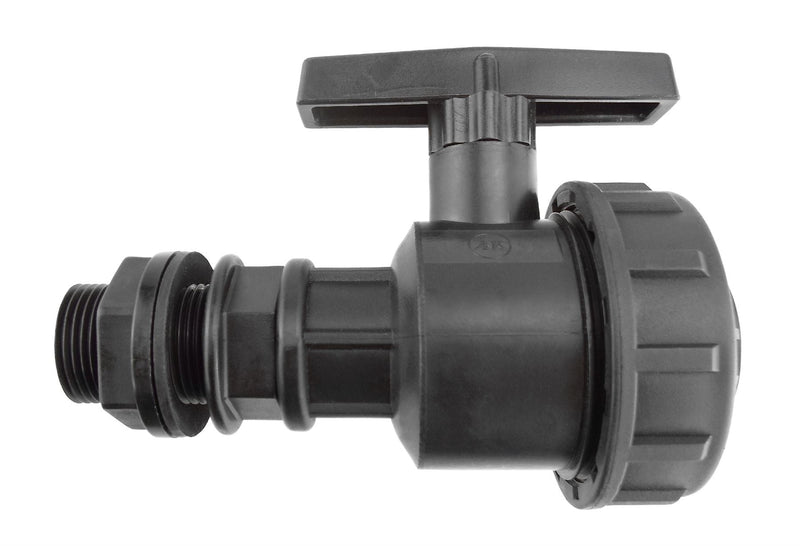 ¾” BSP Water Butt Fitting with ¾” BSPF Full Flow PP Valve
