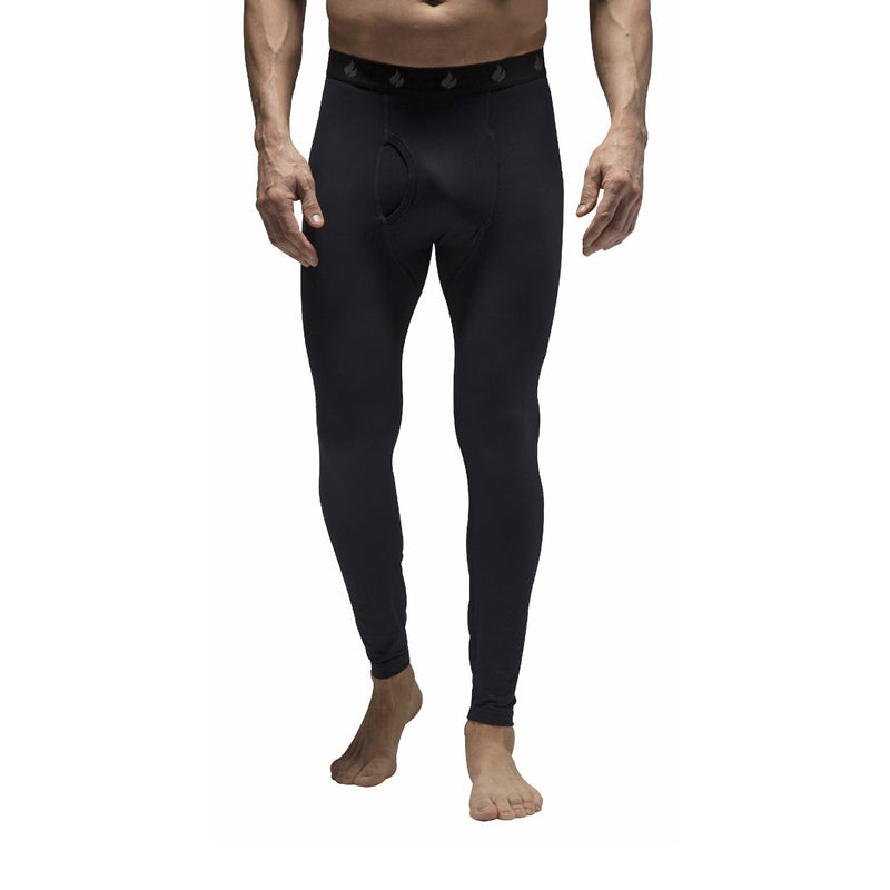 Mens Fleece Lined Base Layer Thermal Long John Bottoms