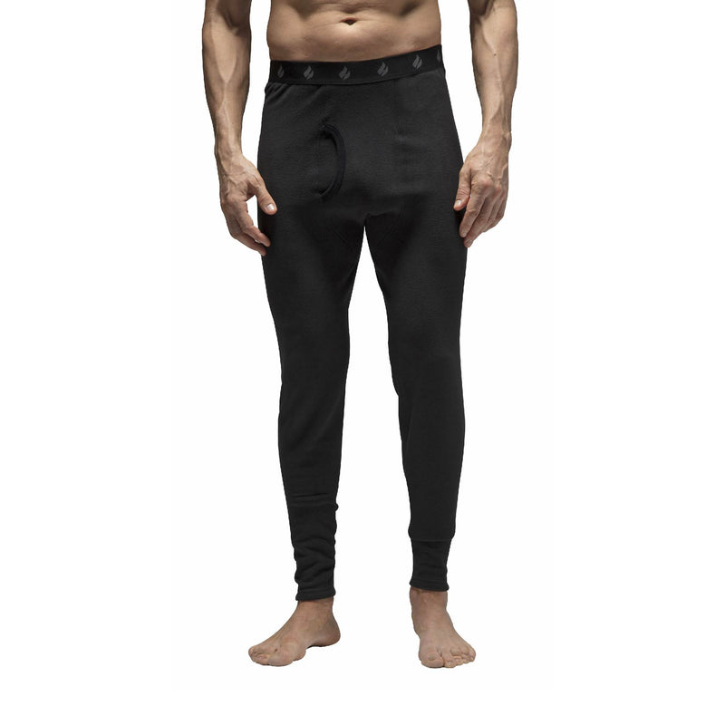 Mens Fleece Lined Base Layer Thermal Long John Bottoms
