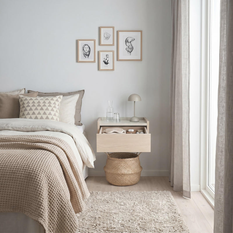 Brisa Floating Bedside Table with Drawer and Top Shelf