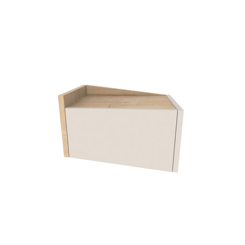 Diago Floating Bedside Table with Drawer and Top Shelf - Left