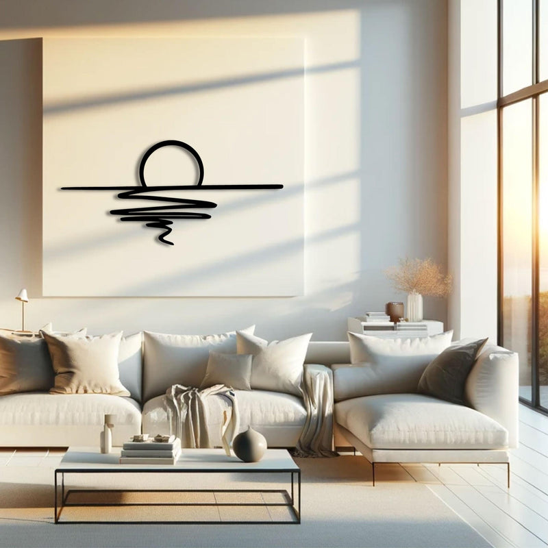 Metal Wall Art- Sunset 90x42 Cm