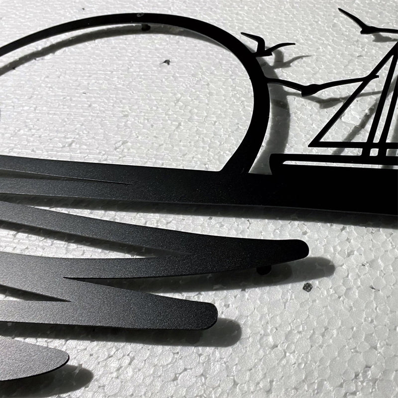 Metal Wall Art - Rising Sun 75x37 Cm