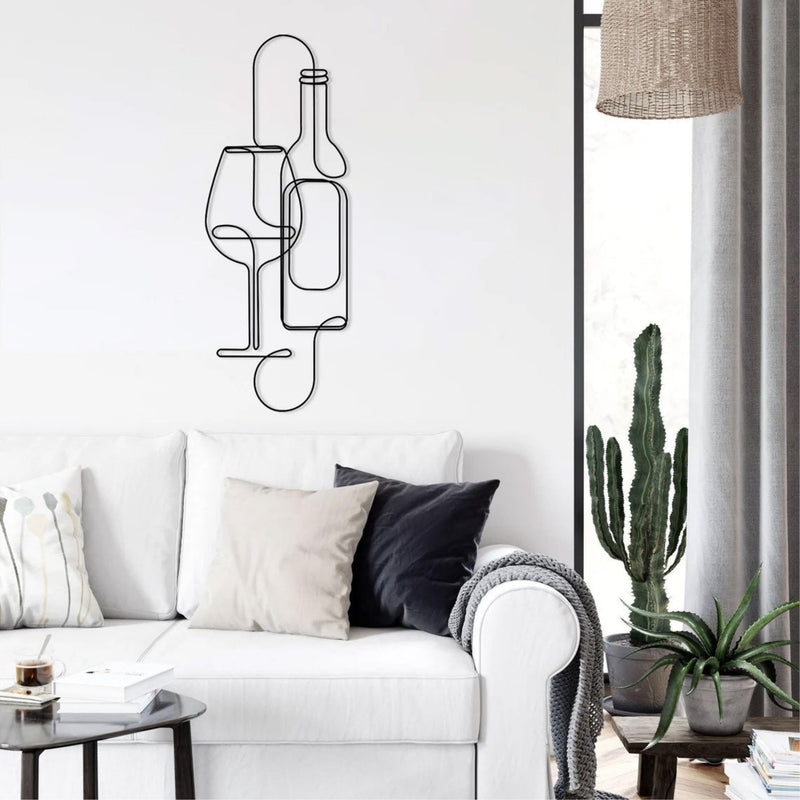Metal Wall Art - Wine 96cm