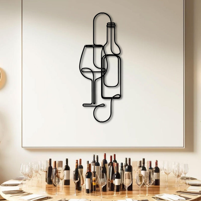 Metal Wall Art - Wine 96cm
