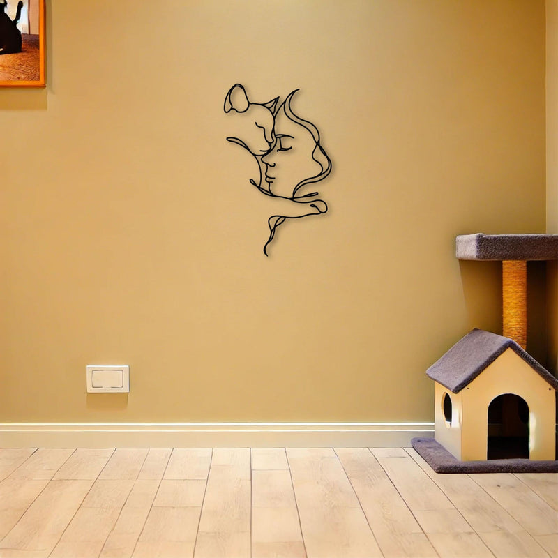 Metal Wall Art - Cat Lover 70x44 Cm