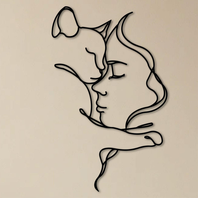 Metal Wall Art - Cat Lover 70x44 Cm