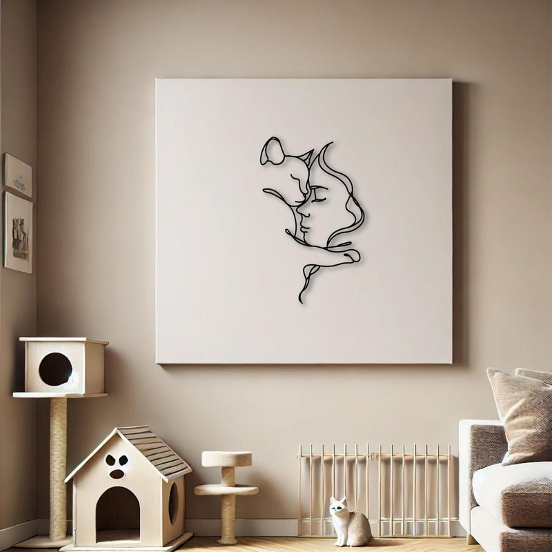 Metal Wall Art - Cat Lover 70x44 Cm