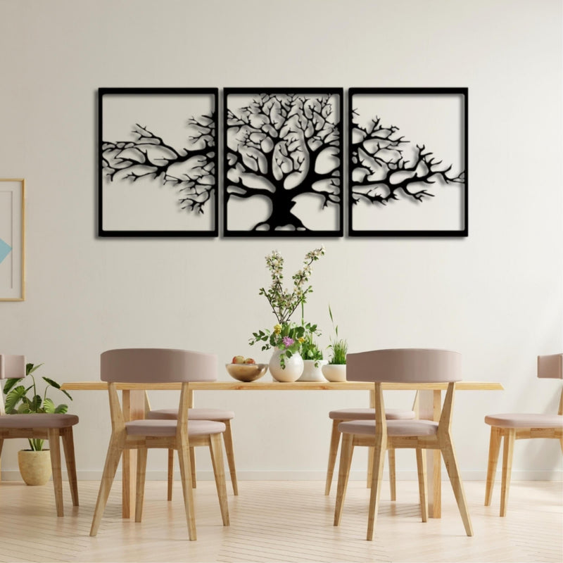 Metal Wall Art-Triptych Platanus 60 Cm