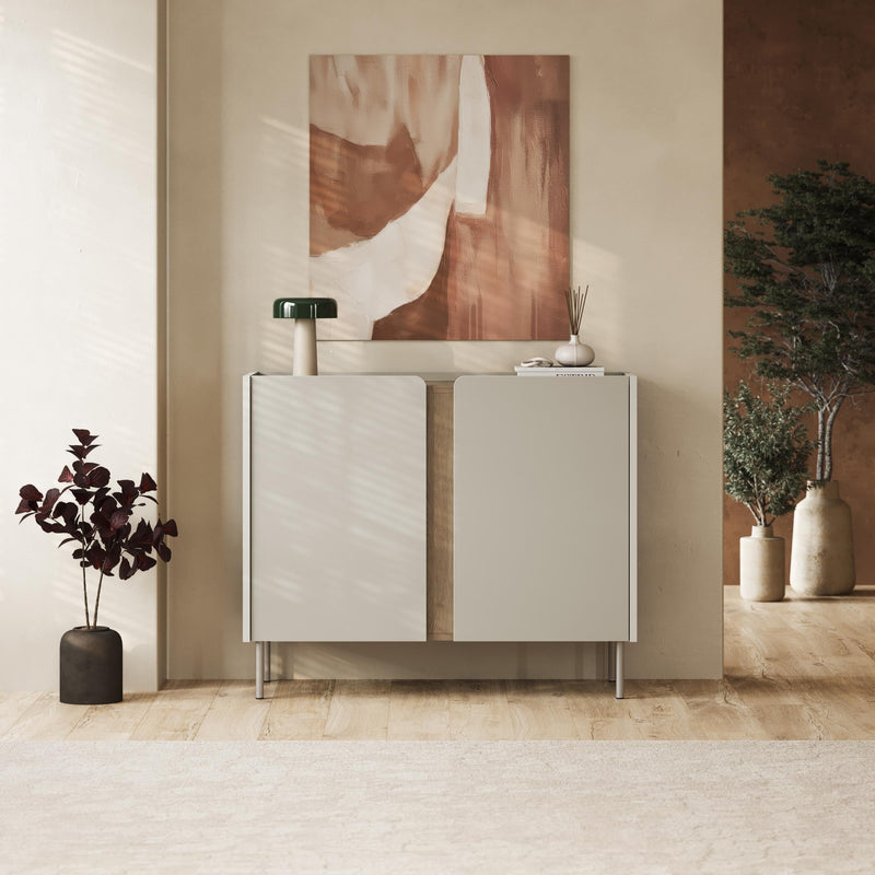 Norm Sideboard 2 Doors Natural Oak-Sandstone 100 x 40.5 x 82.9 cm