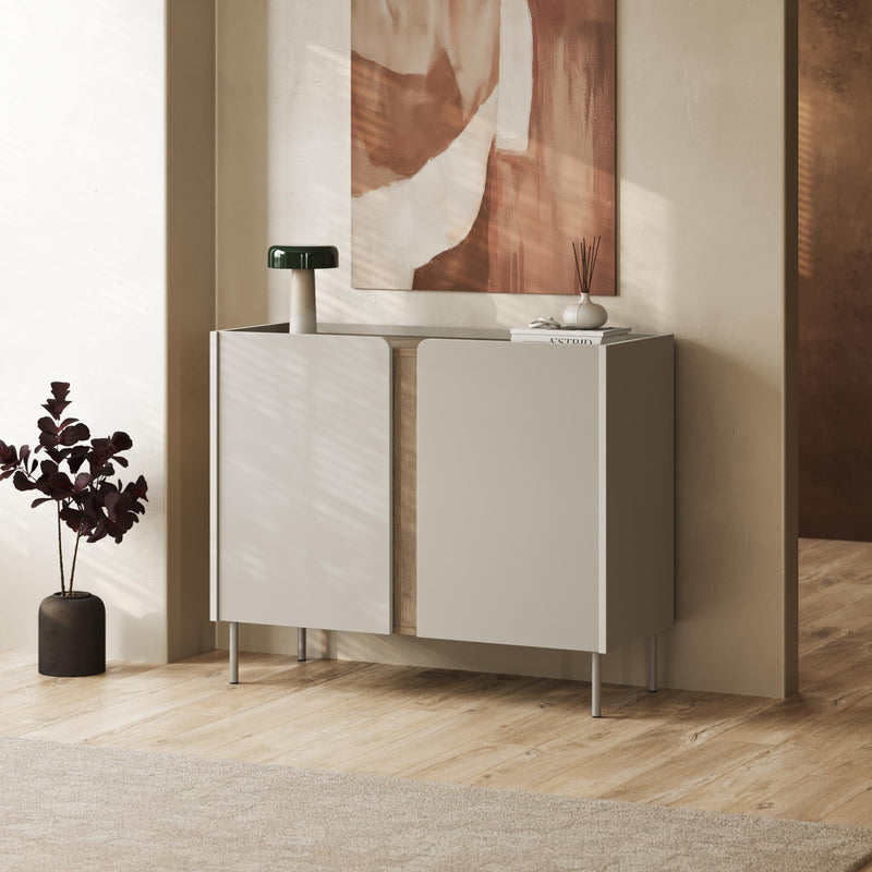 Norm Sideboard 2 Doors Natural Oak-Sandstone 100 x 40.5 x 82.9 cm