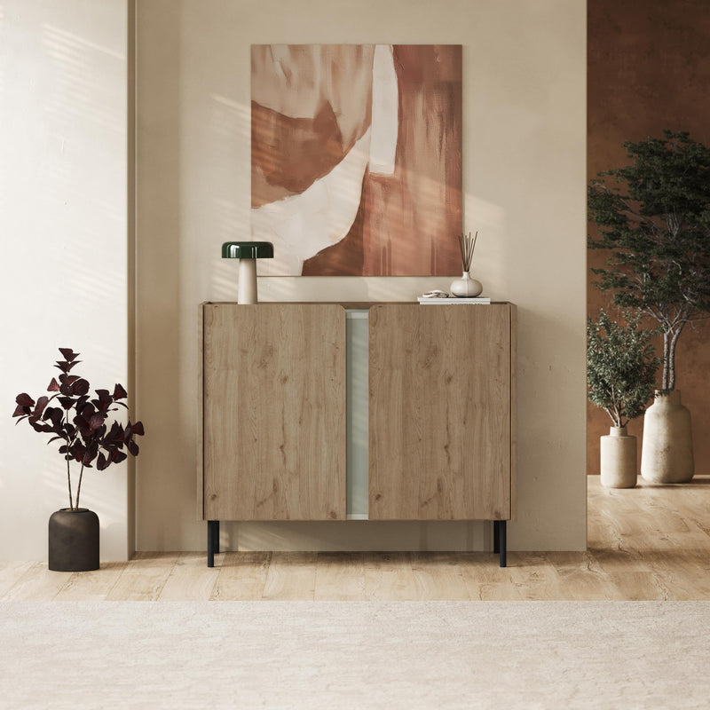 Norm Sideboard 2 Doors Natural Oak-Sandstone 100 x 40.5 x 82.9 cm