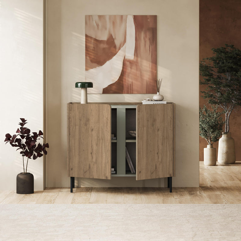 Norm Sideboard 2 Doors Natural Oak-Sandstone 100 x 40.5 x 82.9 cm