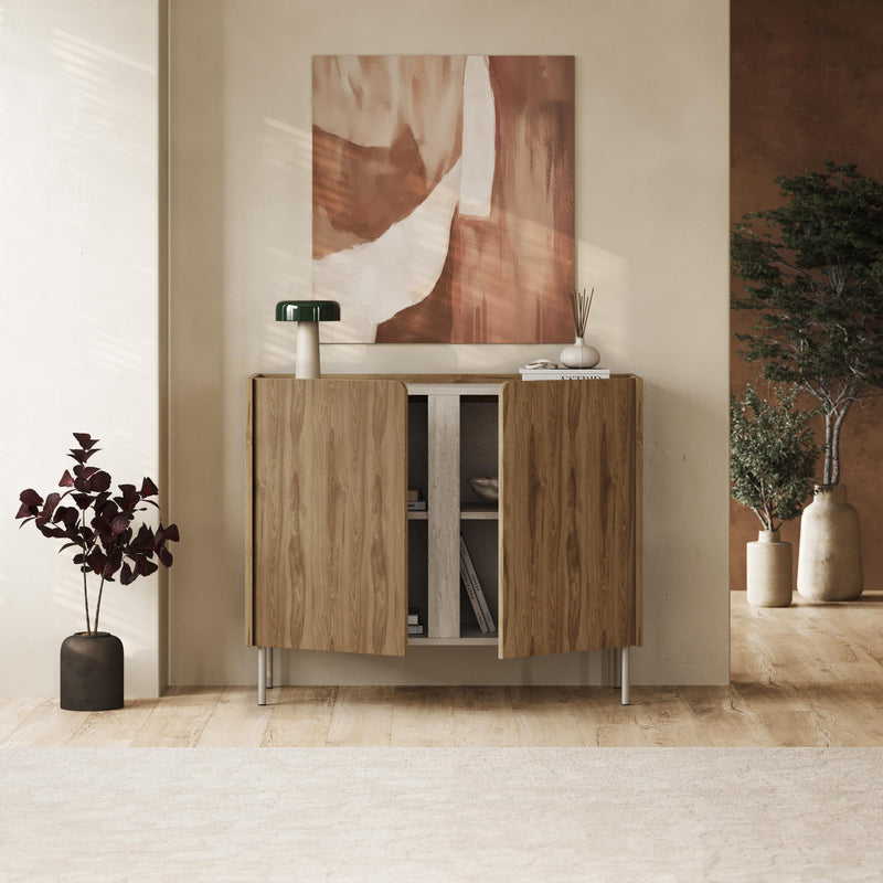 Norm Sideboard 2 Doors Natural Oak-Sandstone 100 x 40.5 x 82.9 cm