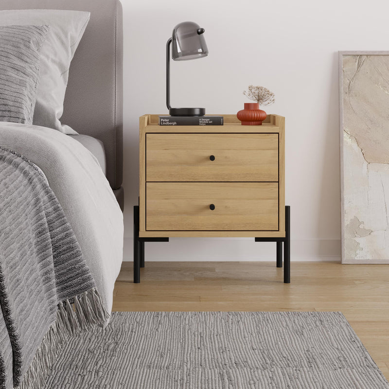 Malta Bedside Table with 2 Drawers