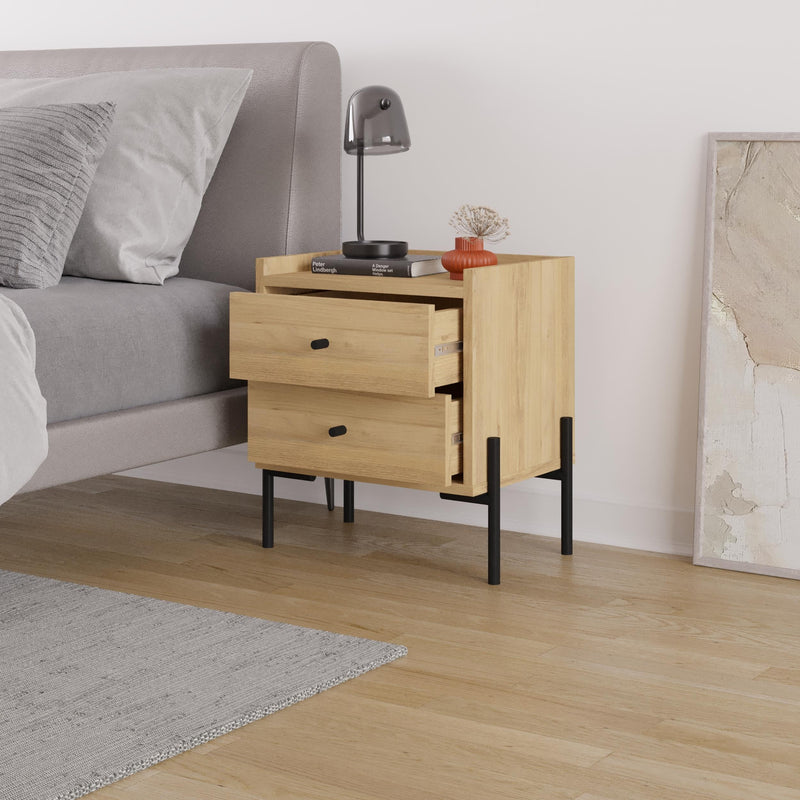 Malta Bedside Table with 2 Drawers