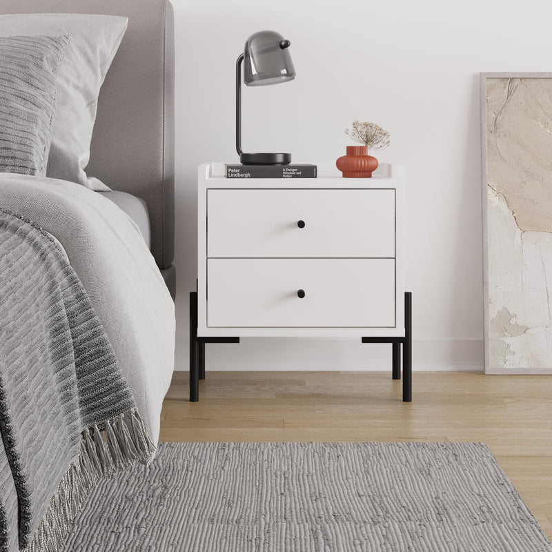 Malta Bedside Table with 2 Drawers