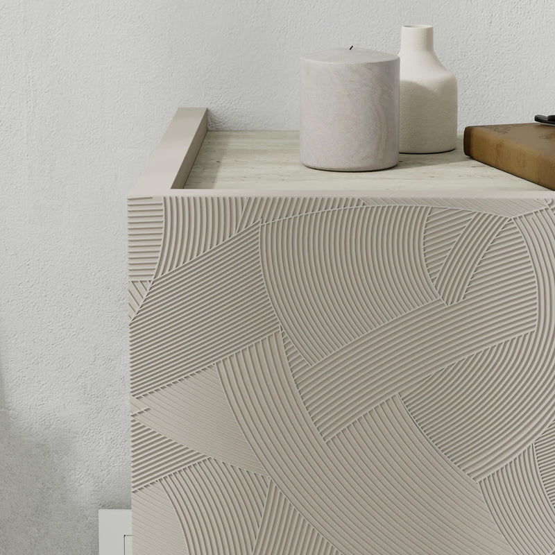Onda Wall Mounted Nightstand with Drawer and LED