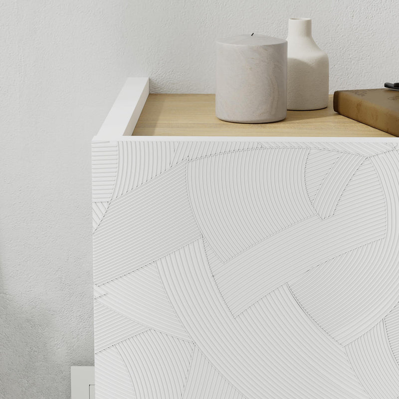 Onda Wall Mounted Nightstand with Drawer and LED