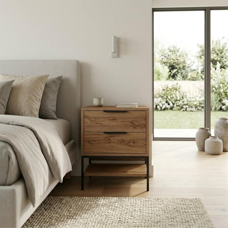 Mars Bedside Table Whiskey Oak W45cm