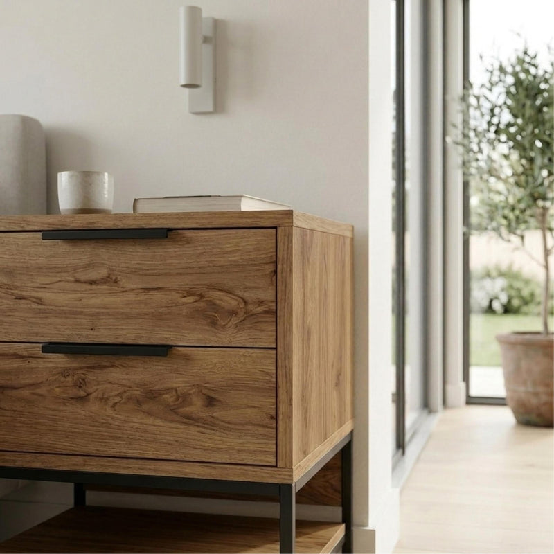 Mars Bedside Table Whiskey Oak W45cm