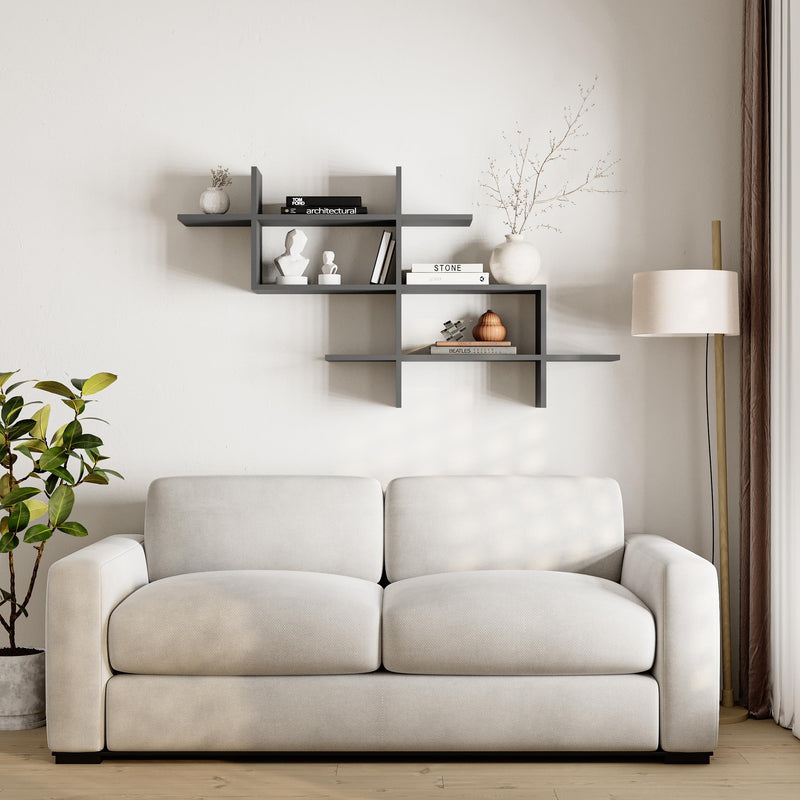 Halic Wall Mounted Modern Bookcase Display Unit W 150cm