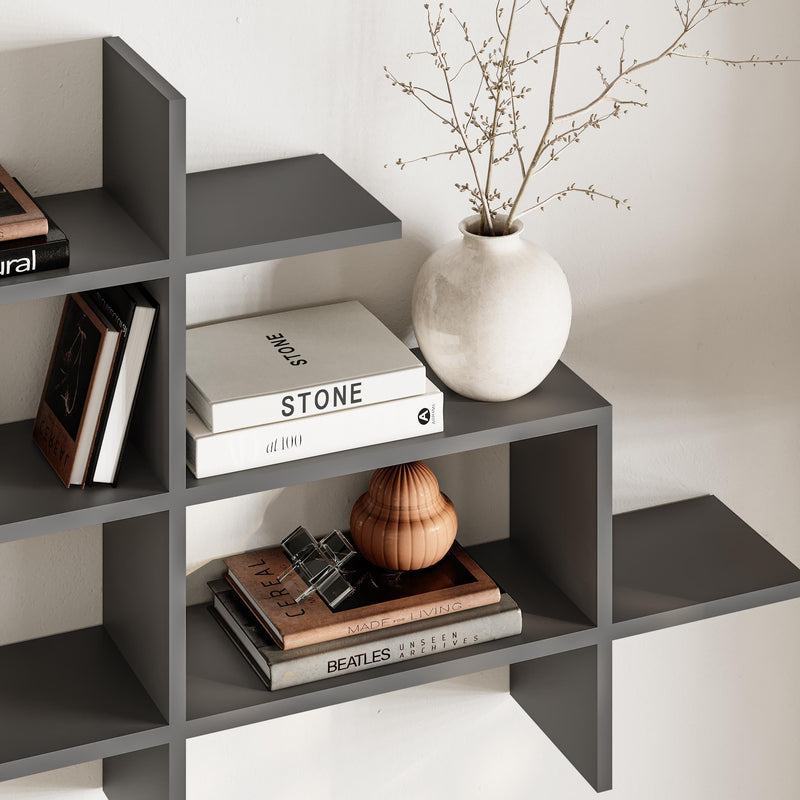 Halic Wall Mounted Modern Bookcase Display Unit W 150cm