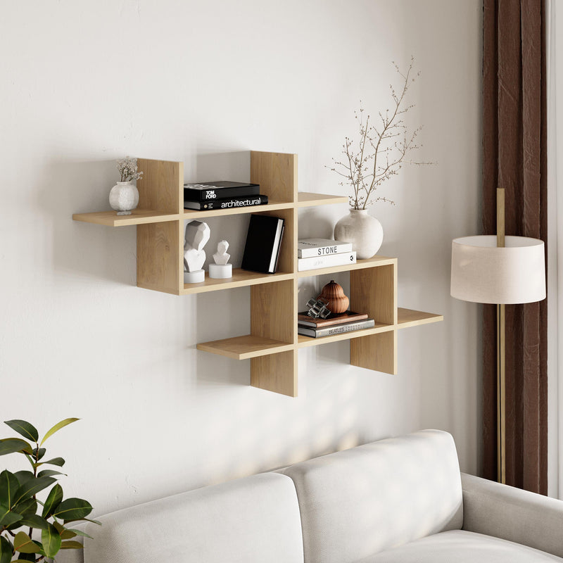 Halic Wall Mounted Modern Bookcase Display Unit W 150cm