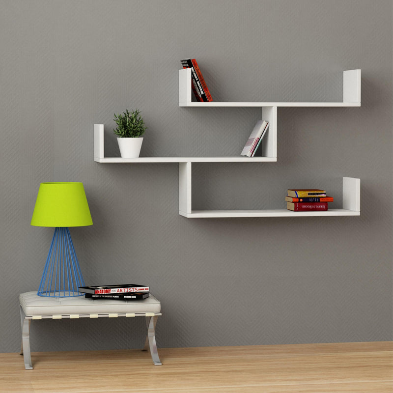 Tibet Wall Shelf Unit – 119 cm Modern Floating Bookcase