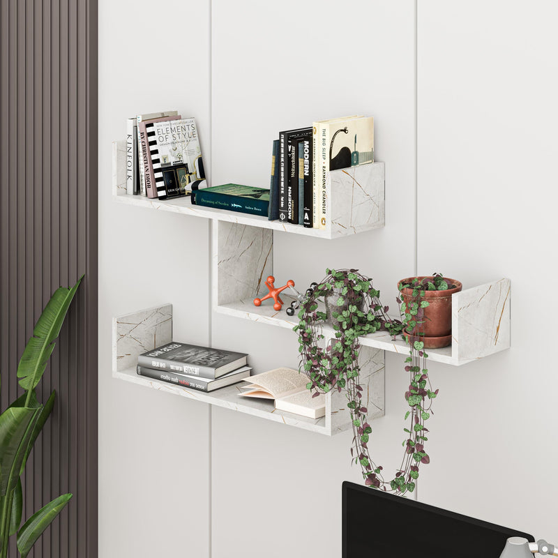 Tibet Wall Shelf Unit – 119 cm Modern Floating Bookcase