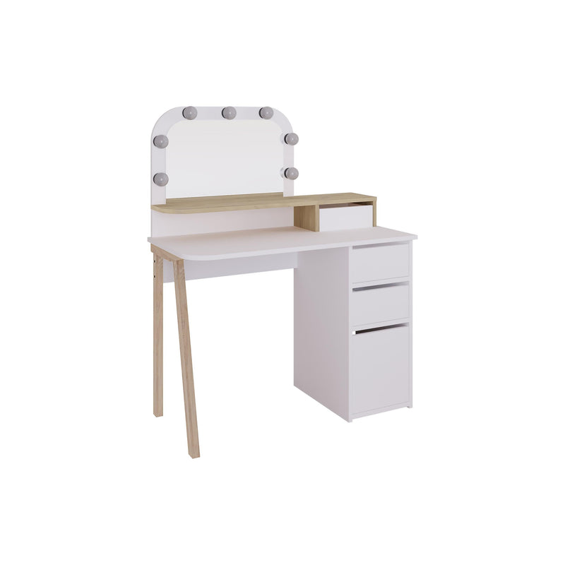 Avien Dressing Table Set – LED Mirror, 3 Drawers & Storage Cabinet