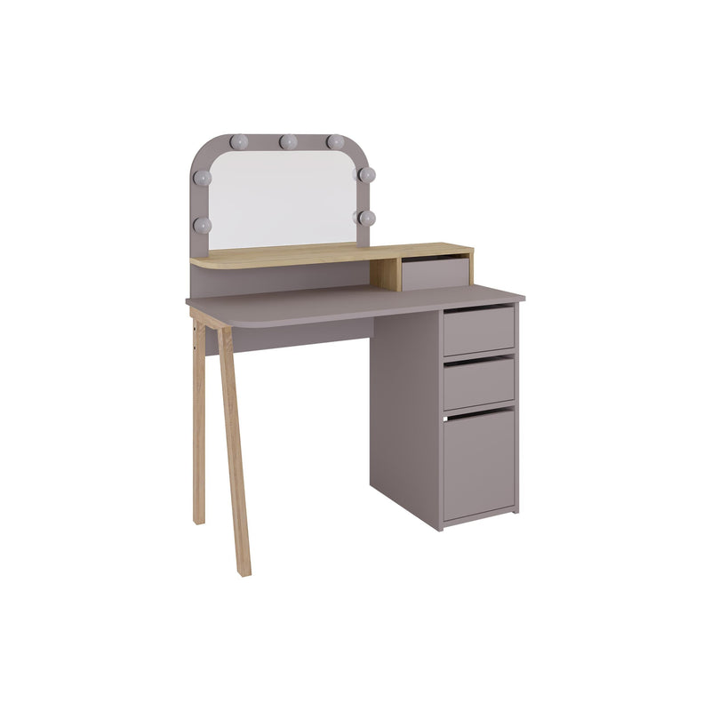 Avien Dressing Table Set – LED Mirror, 3 Drawers & Storage Cabinet