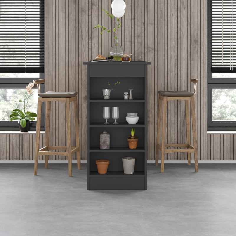 Swallow Modern Kitchen Bar Table – Dining Table with Storage Shelves
