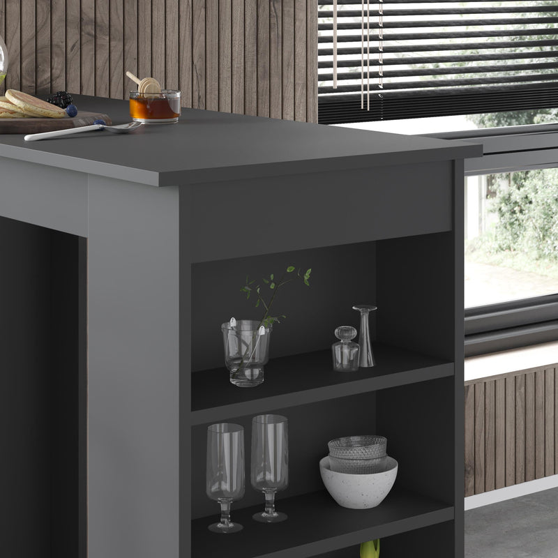 Swallow Modern Kitchen Bar Table – Dining Table with Storage Shelves