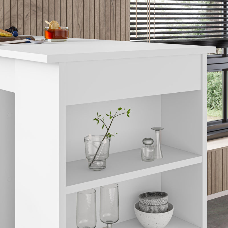 Swallow Modern Kitchen Bar Table – Dining Table with Storage Shelves