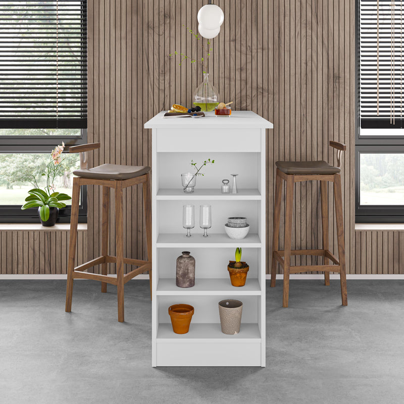 Swallow Modern Kitchen Bar Table – Dining Table with Storage Shelves